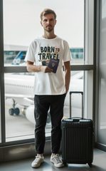 Unisex Stretch T-shirt Born to Travel Printed